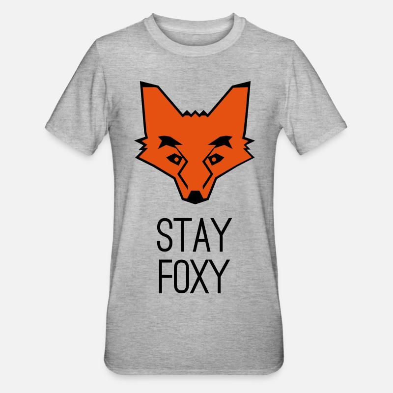 Fuchs stay foxy fox - T-shirt polycoton Unisexe - gris chiné