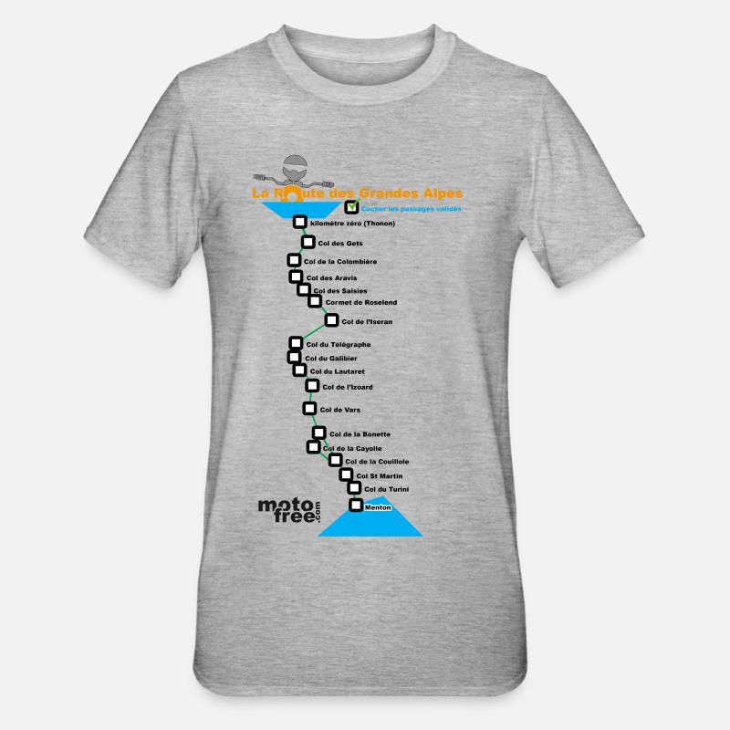 Cochez, vous même, les cols que vous avez passés. - T-shirt polycoton Unisexe - gris chiné