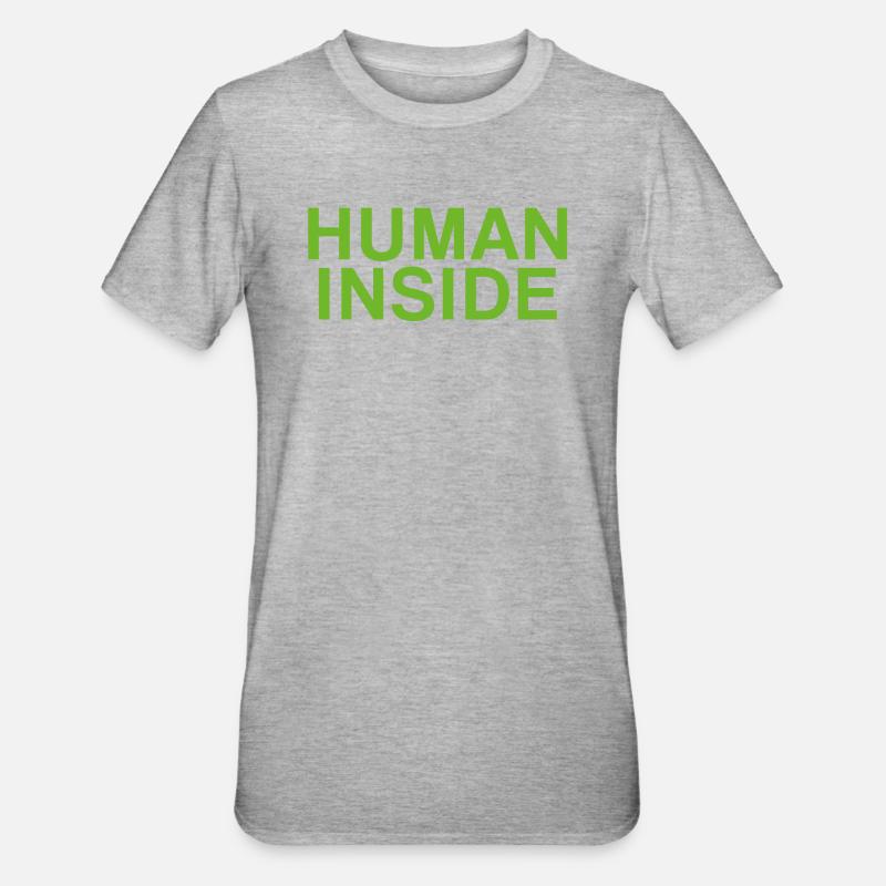 CONCEPTION DE TEXTE HUMAN INSIDE - T-shirt polycoton Unisexe - gris chiné