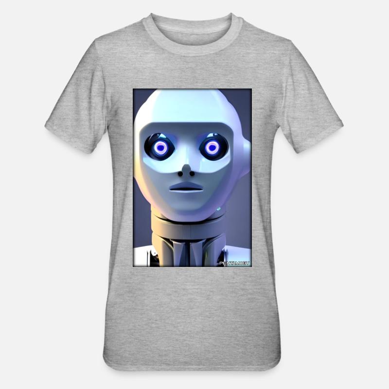 Robot Future Technology Science Android - T-shirt polycoton Unisexe - gris chiné