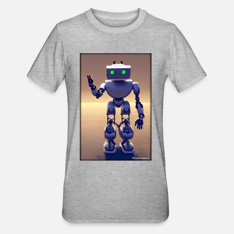 Robot Future Technology Science Android - Unisex Polycotton T-Shirt - heather grey