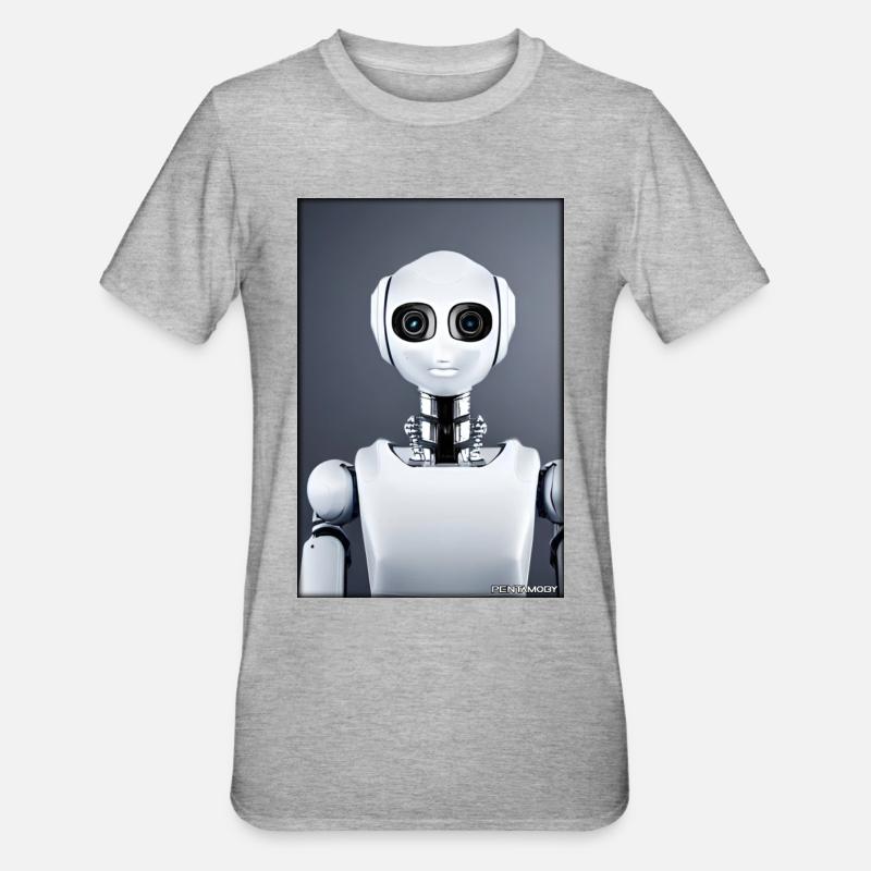 Robot Future Technology Science Android - Unisex Polycotton T-Shirt - heather grey