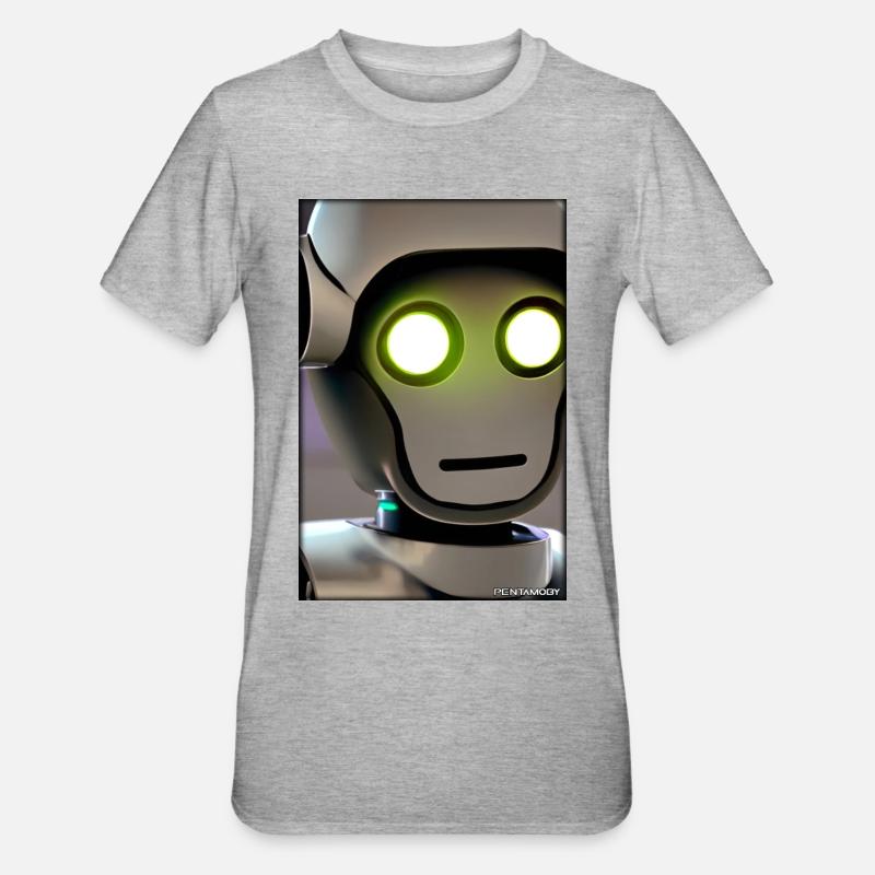 Robot Future Technology Science Android - Unisex Polycotton T-Shirt - heather grey