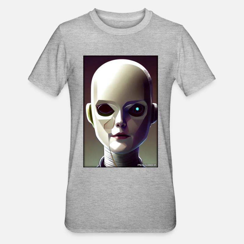 Roboter Zukunft Technik Wissenschaft Android - Unisex Polycotton T-Shirt - Grau meliert