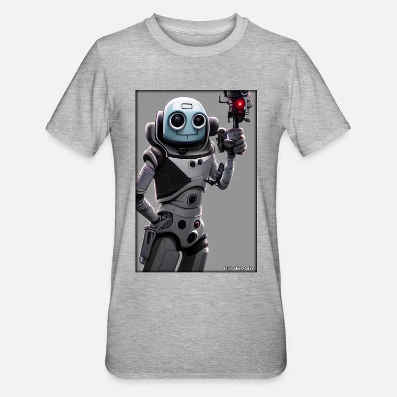 Robot Future Technology Science Android - T-shirt polycoton Unisexe - gris chiné