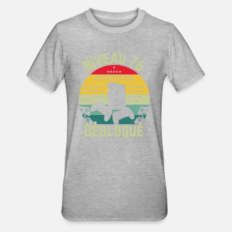 Niveau 76 Débloué - T-shirt polycoton Unisexe - gris chiné