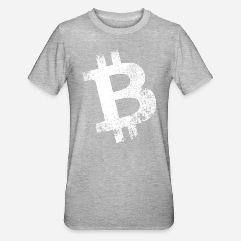 Bitcoin Krypto - Unisex Polycotton T-Shirt - Grau meliert
