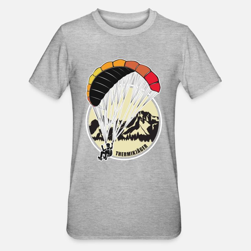 Paragliding Geschenk - Unisex Polycotton T-Shirt - Grau meliert