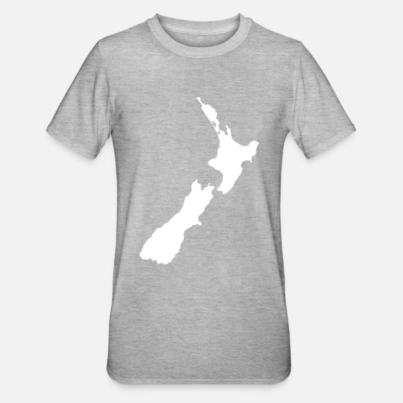 Map NZ - Unisex Polycotton T-Shirt - Grau meliert