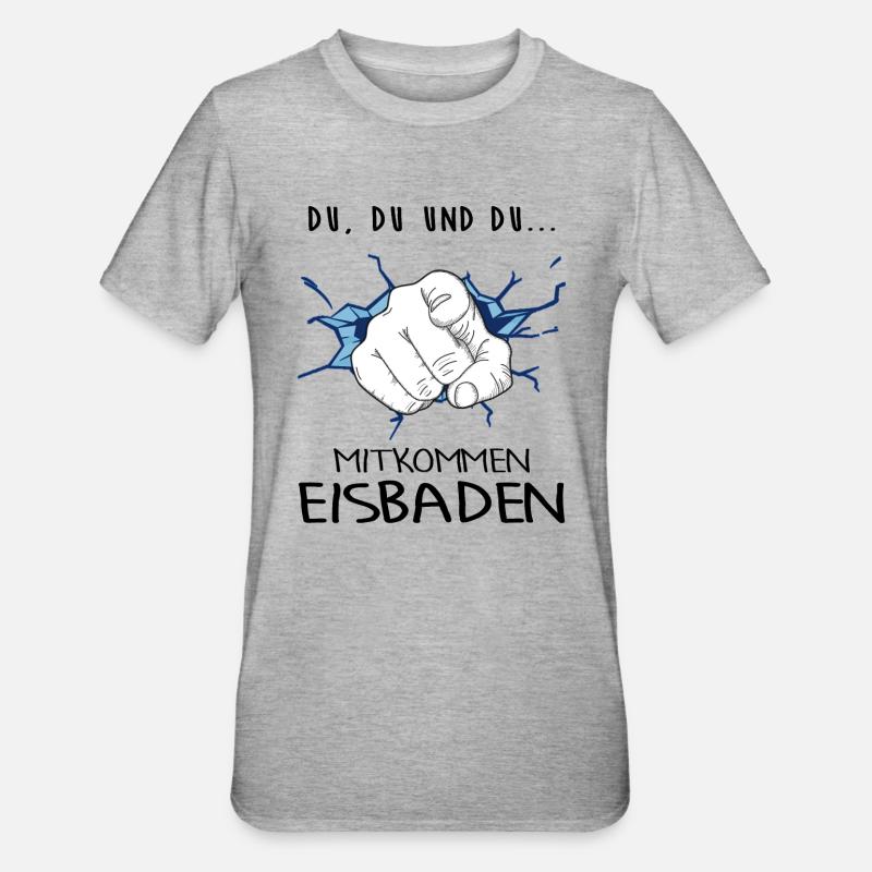 Eisbaden Winterbader-Motivation Eisbader - Unisex Polycotton T-Shirt - Grau meliert