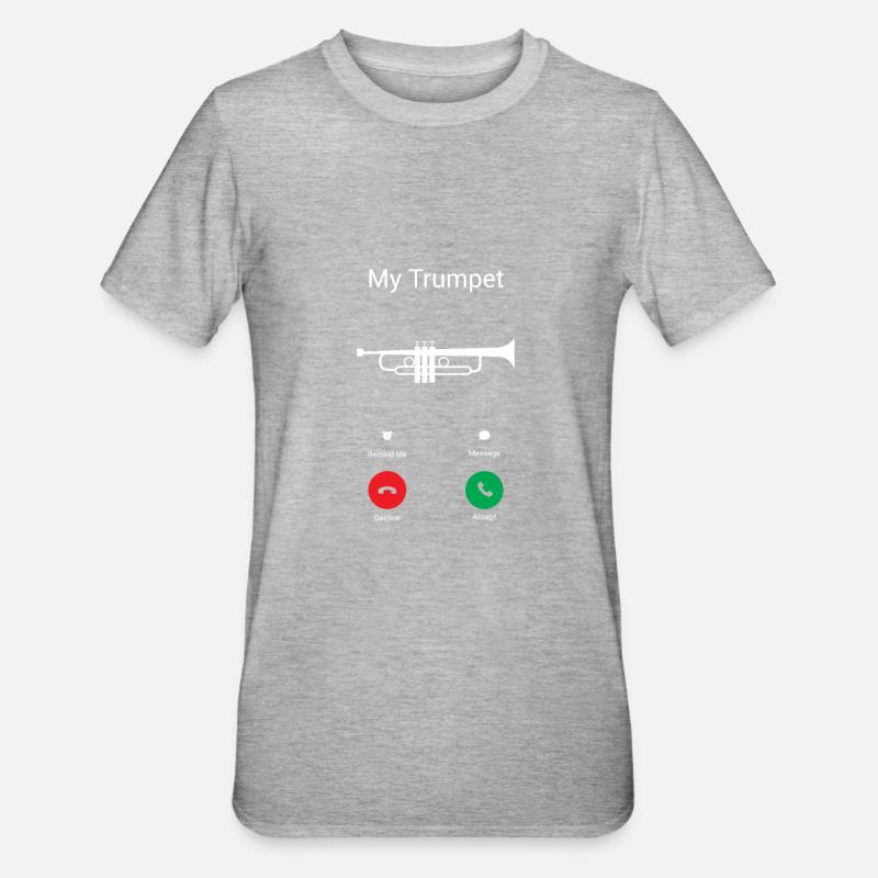 Die Trompete ruft - Unisex Polycotton T-Shirt - Grau meliert