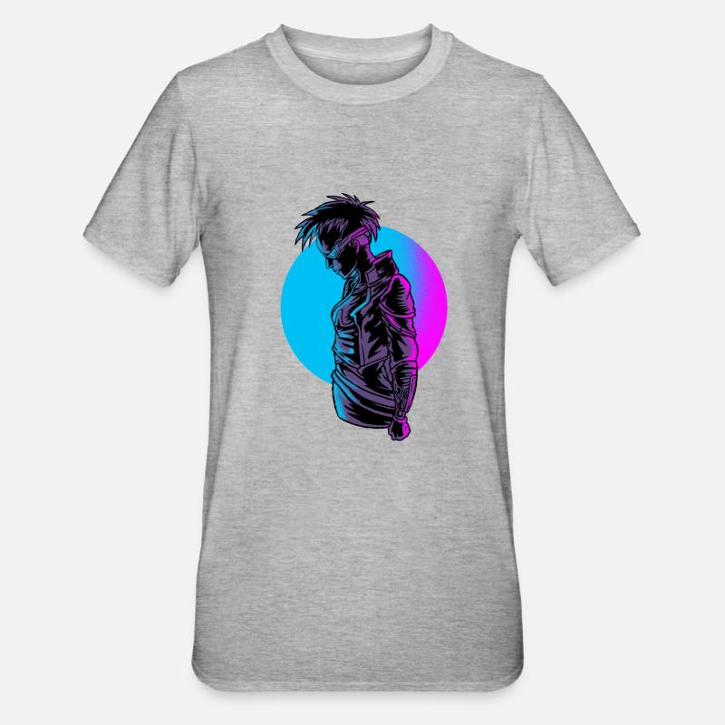 Cyborg-Mädchen-Roboter-Robotik-Rover-Android-Robo-Geschenk - Unisex Polycotton T-Shirt - Grau meliert
