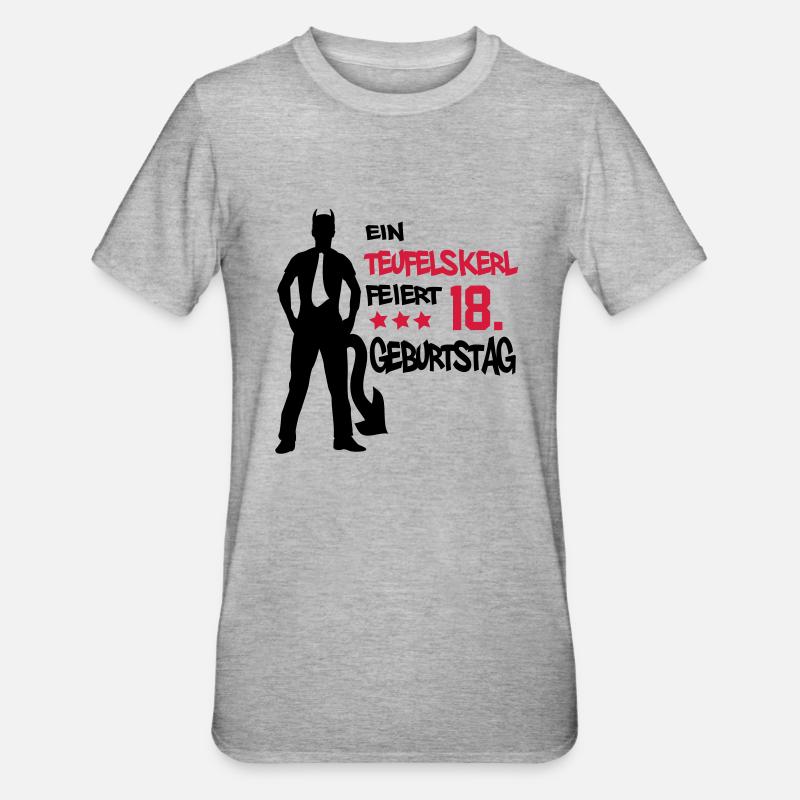 teufelskerl_18 - Unisex Polycotton T-Shirt - Grau meliert