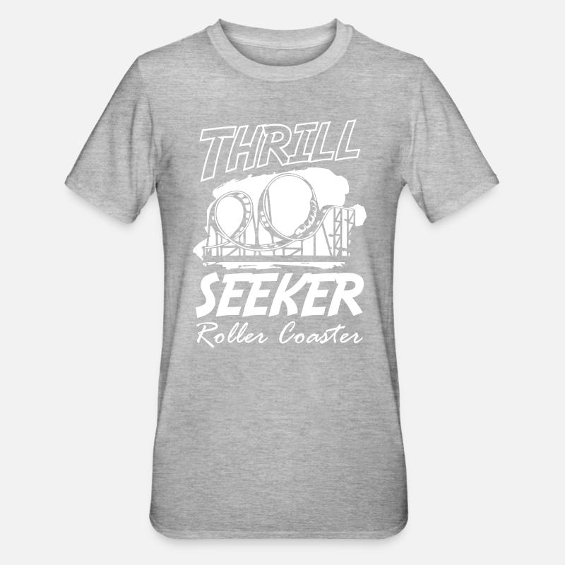Roller Coaster Thrill Seeker - Unisex Polycotton T-Shirt - Grau meliert