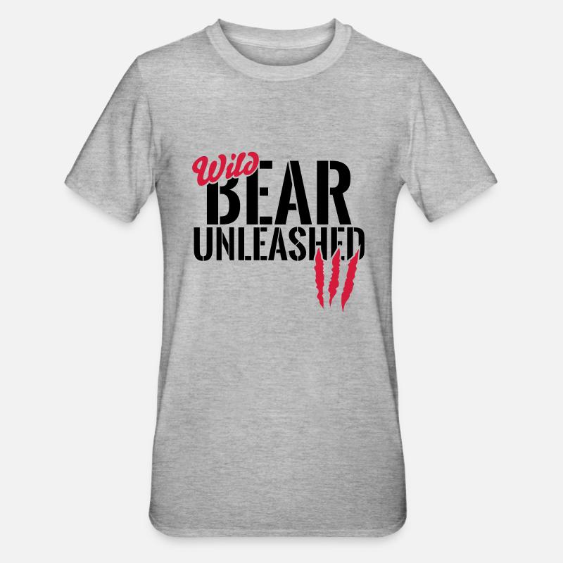 Wild bear unleashed - Unisex Polycotton T-Shirt - heather grey