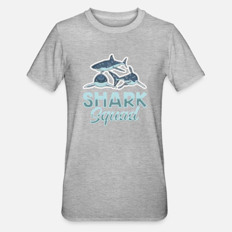 Escouade de requins - T-shirt polycoton Unisexe - gris chiné