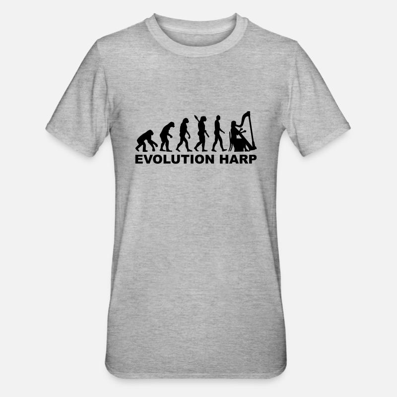 Evolution Harp - T-shirt polycoton Unisexe - gris chiné