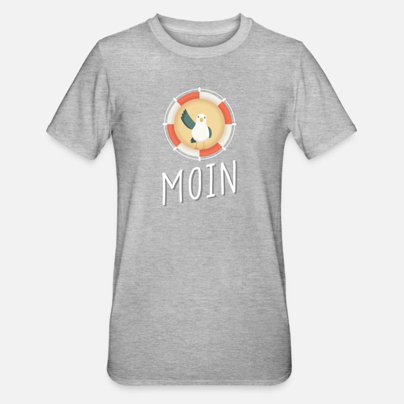 Moin Möwe - Unisex Polycotton T-Shirt - Grau meliert