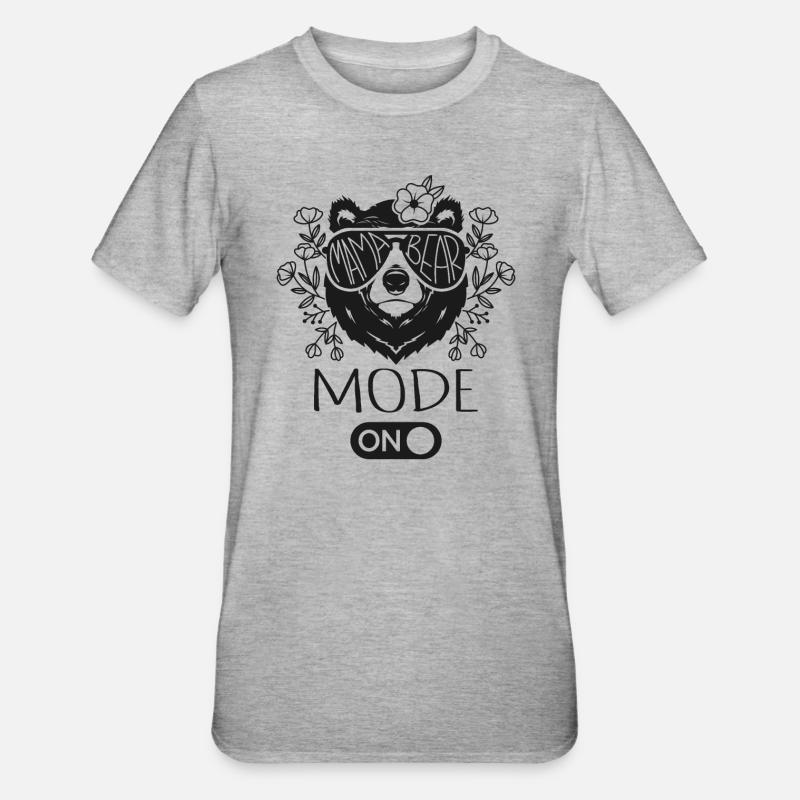 Mama Bear-tilstand tændt - Unisex polycotton T-shirt - grå meleret