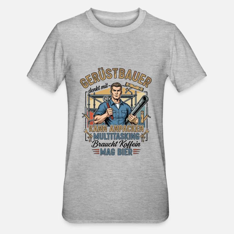 Le constructeur d’échafaudages - T-shirt polycoton Unisexe - gris chiné