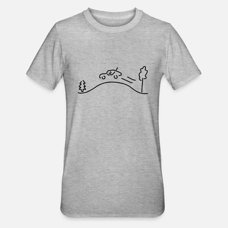 rallye-auto - Unisex Polycotton T-Shirt - Grau meliert