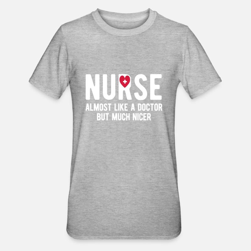 Krankenschwester - Unisex Polycotton T-Shirt - Grau meliert