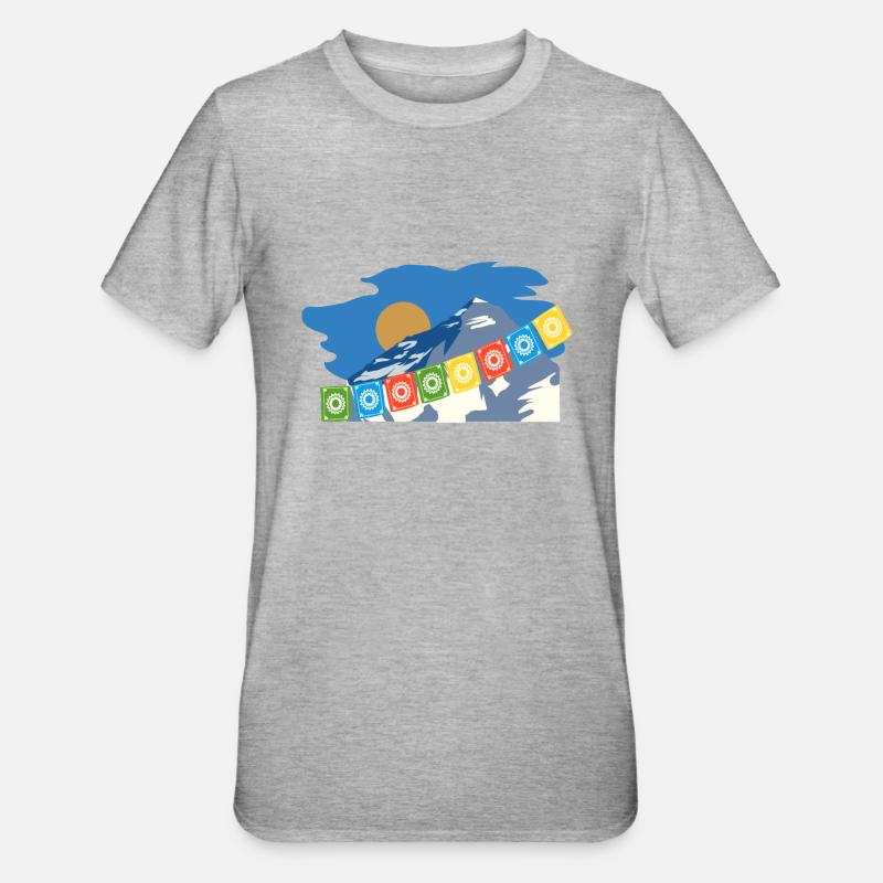 Himalayan Mountain - Unisex Polycotton T-Shirt - Grau meliert