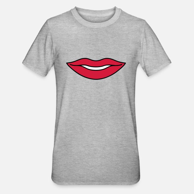 bouche rouge - T-shirt polycoton Unisexe - gris chiné