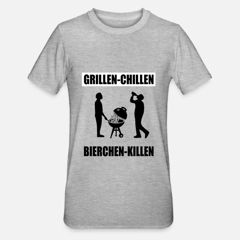 BBQ - Unisex Polycotton T-Shirt - Grau meliert