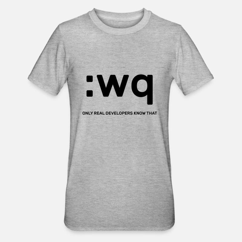 Vim Developers - T-shirt polycoton Unisexe - gris chiné