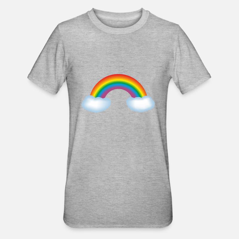 Rainbow & clouds - T-shirt polycoton Unisexe - gris chiné