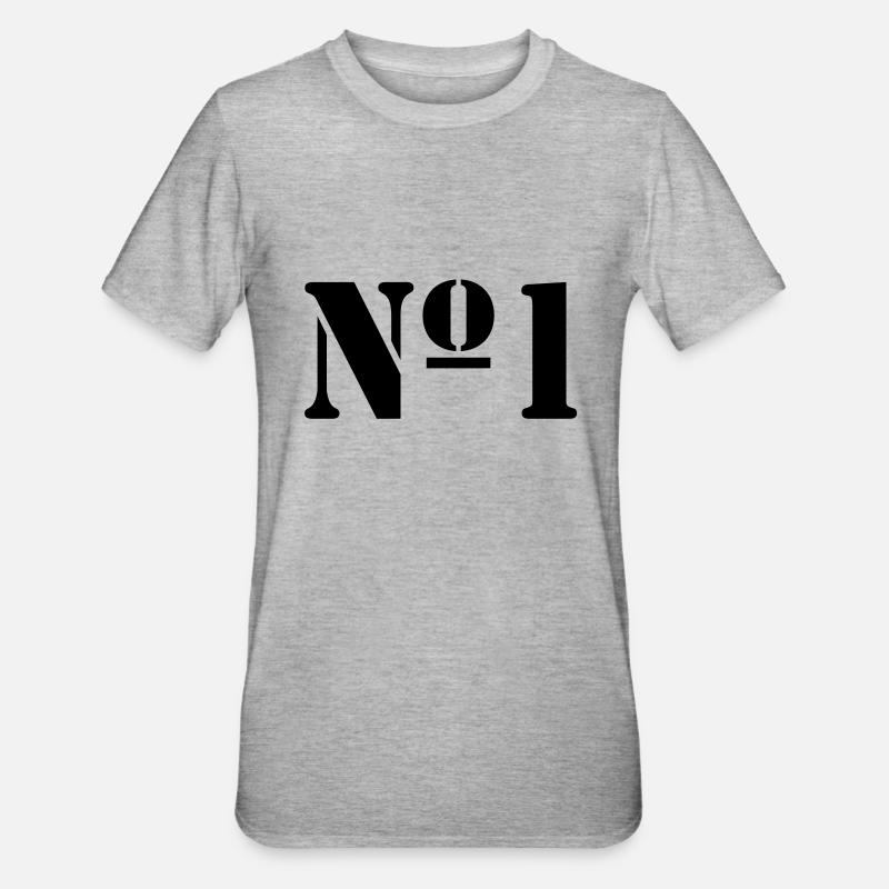 Nummer 1 - Unisex Polycotton T-Shirt - Grau meliert
