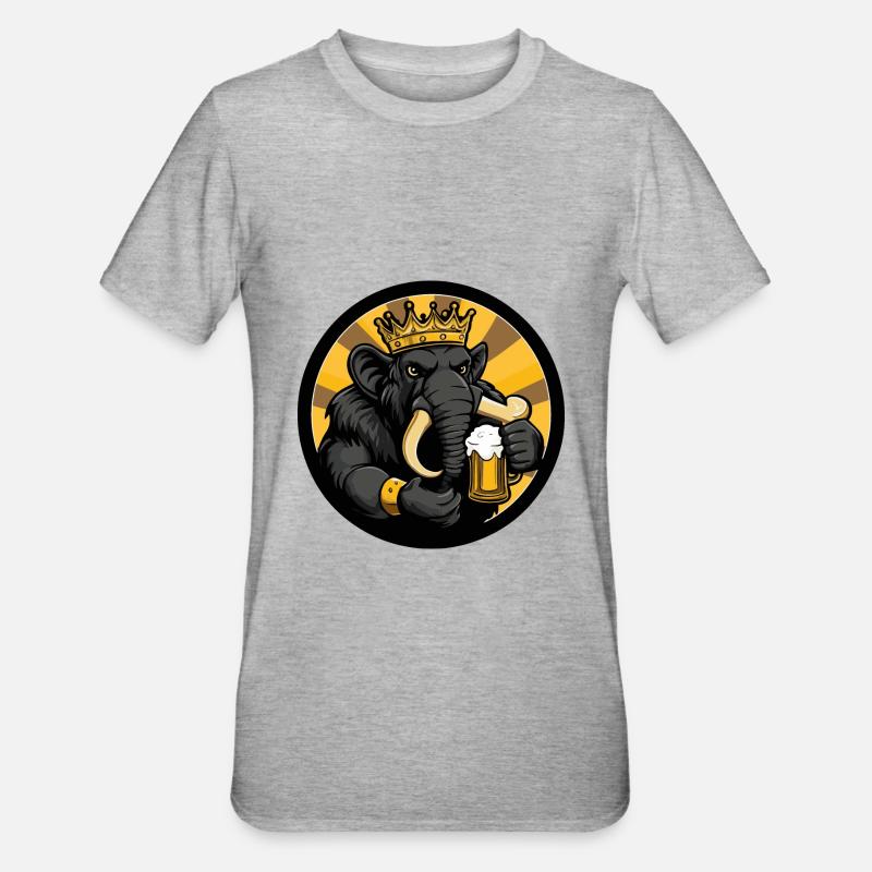Mammut Bier Comic - Unisex Polycotton T-Shirt - Grau meliert