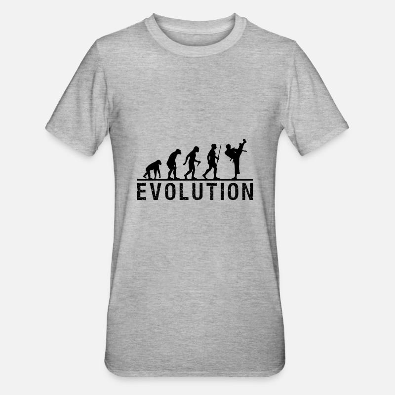 Chaîne d'évolution du taekwondo - T-shirt polycoton Unisexe - gris chiné