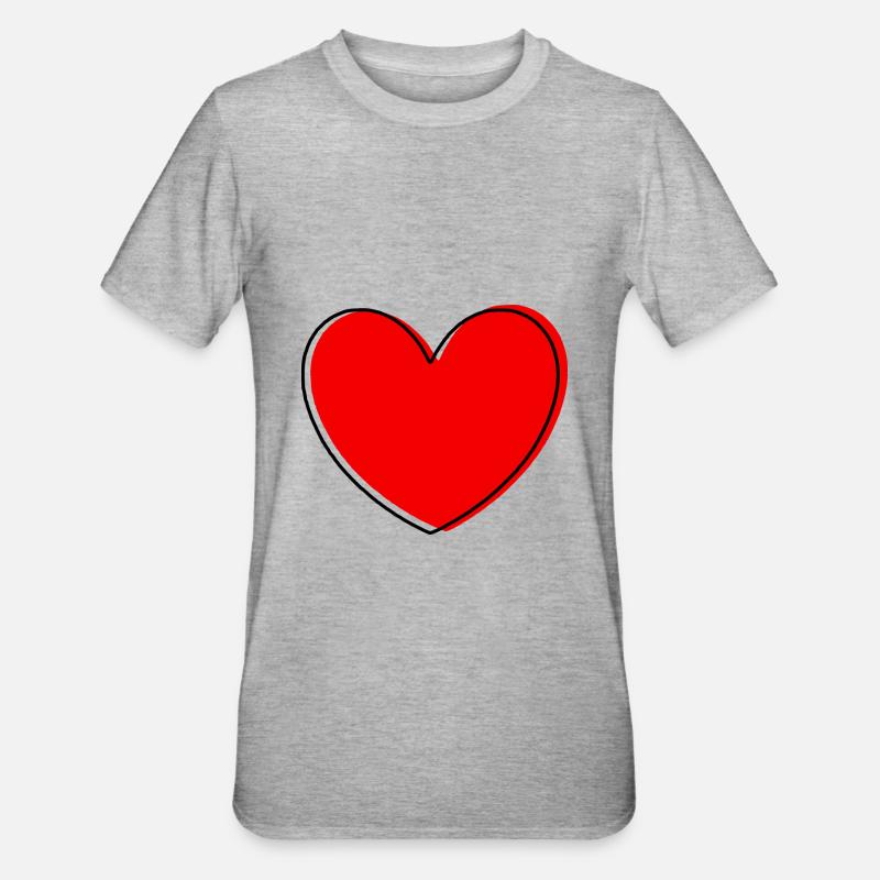 Saint-Valentin, Saint-Valentin, Saint-Valentin - T-shirt polycoton Unisexe - gris chiné