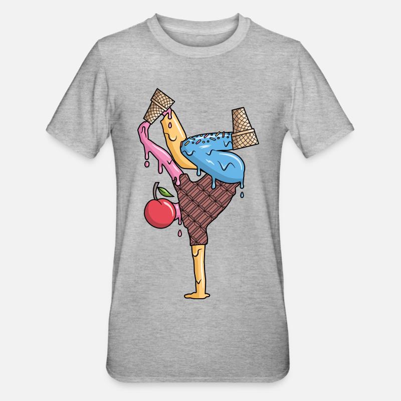 Breakdance Eiscreme Tanz Breakdancer Breakdancing - Unisex Polycotton T-Shirt - heather grey