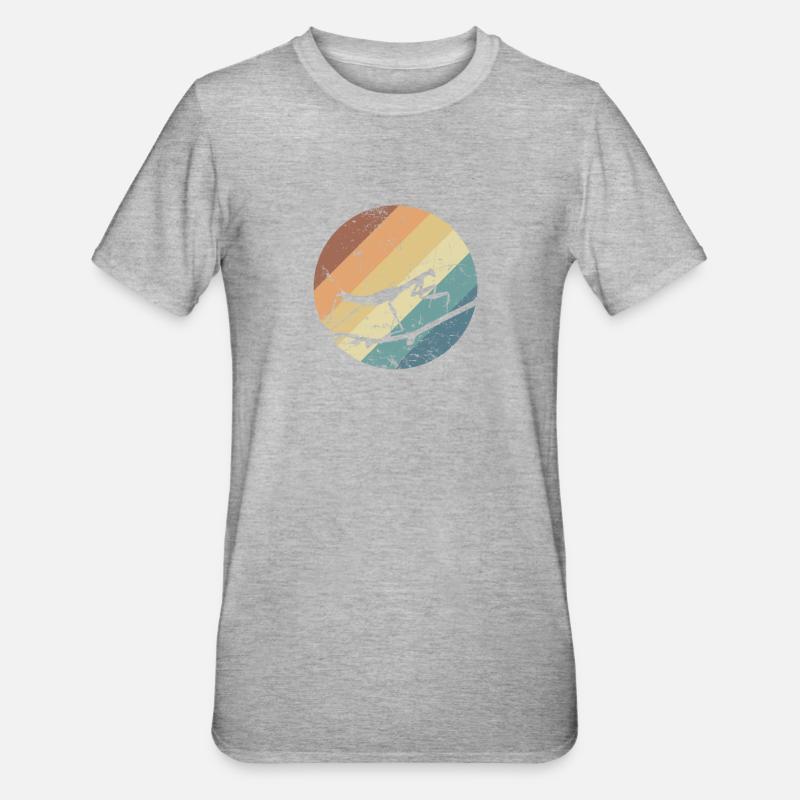 Praying mantis in gradient - Unisex Polycotton T-Shirt - heather grey