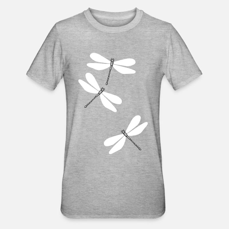 Libellen beu5 - Unisex Polycotton T-Shirt - Grau meliert