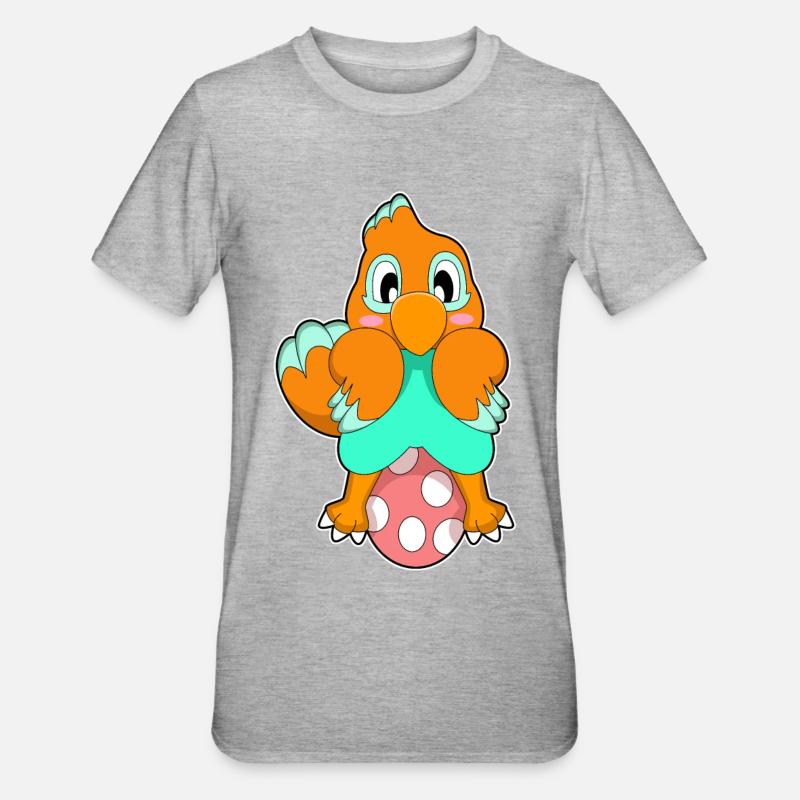 Papagei Ei - Unisex Polycotton T-Shirt - Grau meliert