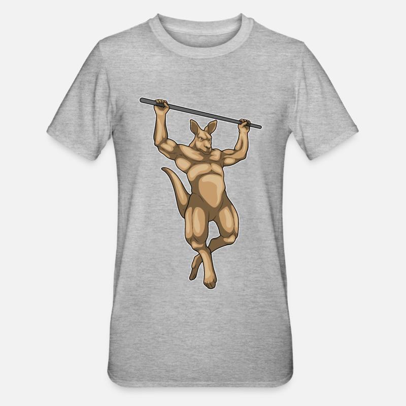 Kangourou Bodybuilder Pull-Ups Musculation - T-shirt polycoton Unisexe - gris chiné