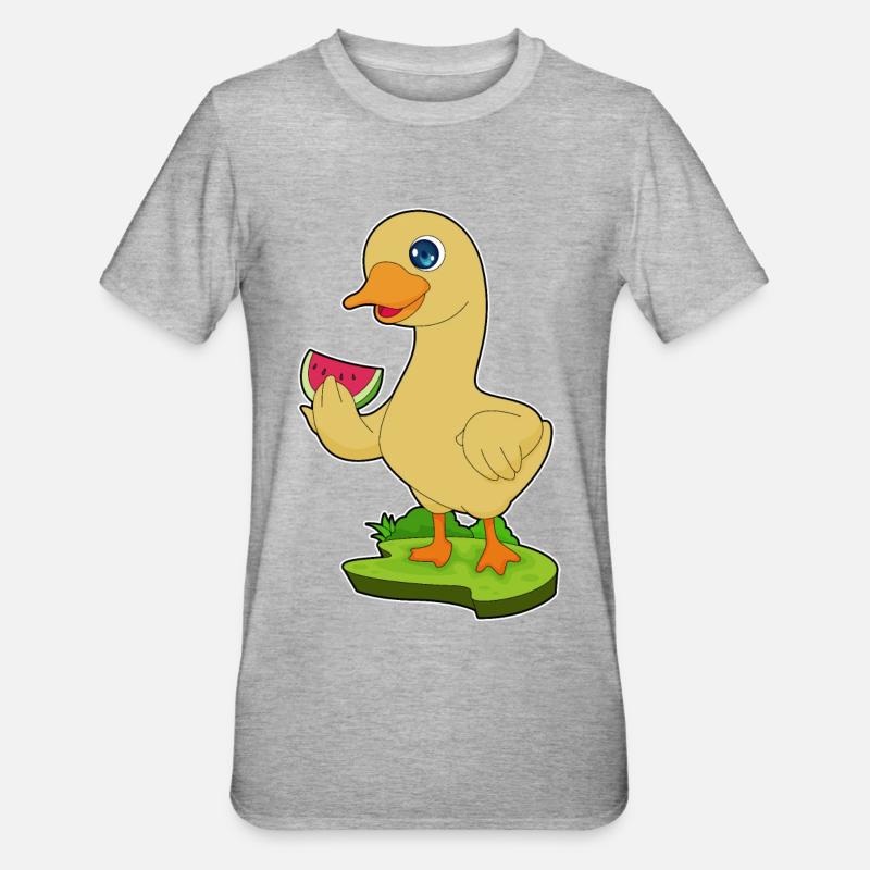 Canard Pastèque - T-shirt polycoton Unisexe - gris chiné