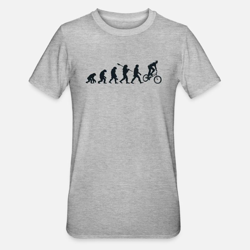 Darwin evolution for BMXists 🚴 ♂️ - Unisex Polycotton T-Shirt - heather grey