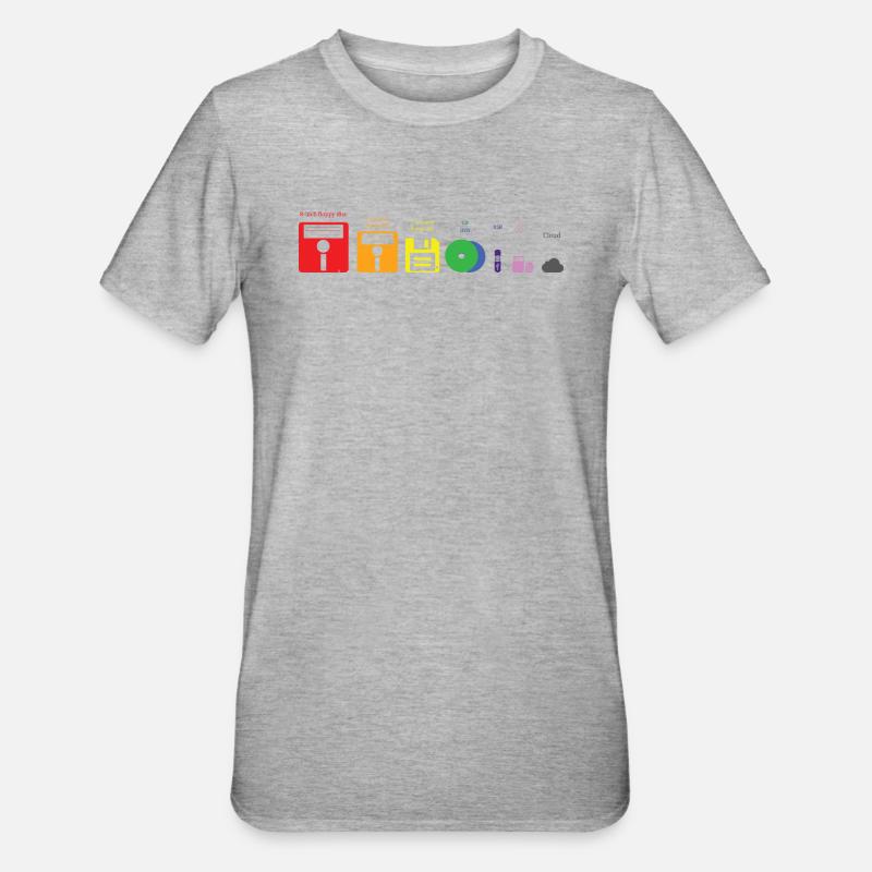 Evolution Speichermedium Disc USB Cloud - Unisex Polycotton T-Shirt - Grau meliert