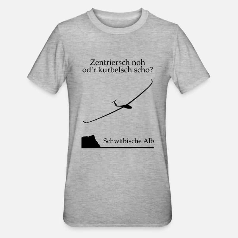 Zentrierst Du noch - Unisex Polycotton T-Shirt - Grau meliert