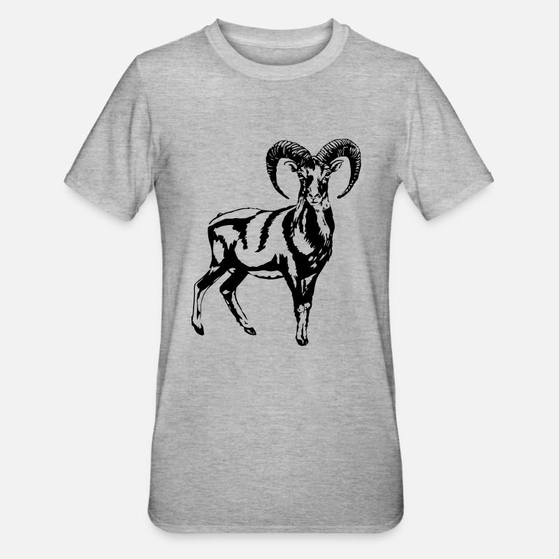 Mouflon - T-shirt polycoton Unisexe - gris chiné
