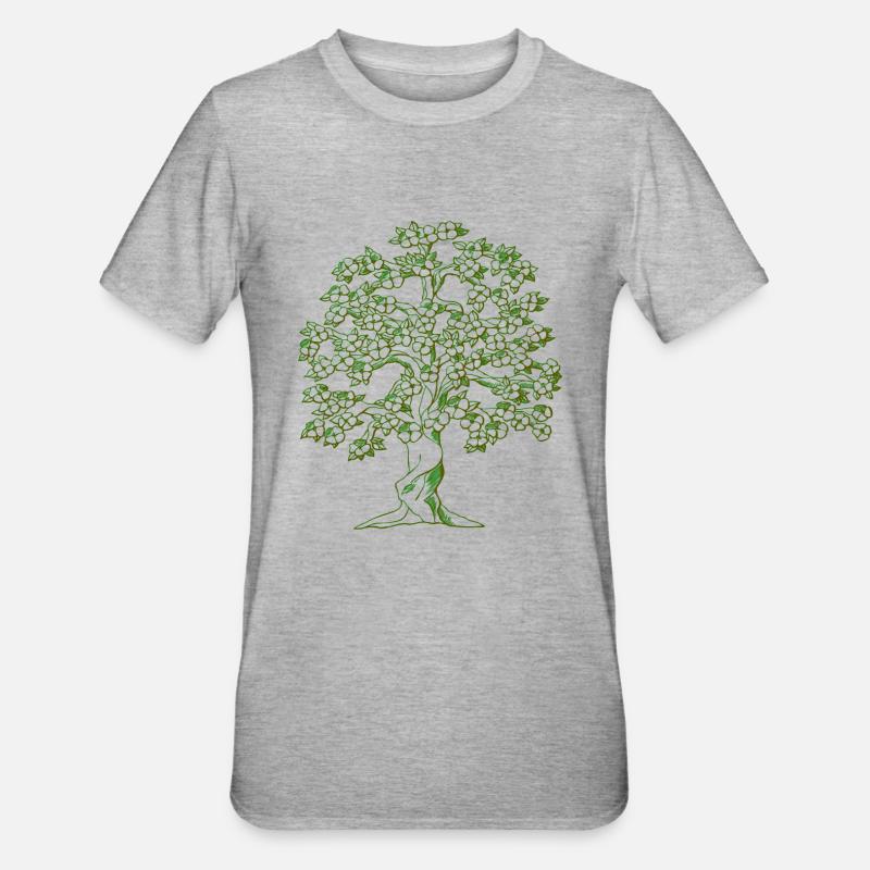 dessin d'arbre - T-shirt polycoton Unisexe - gris chiné