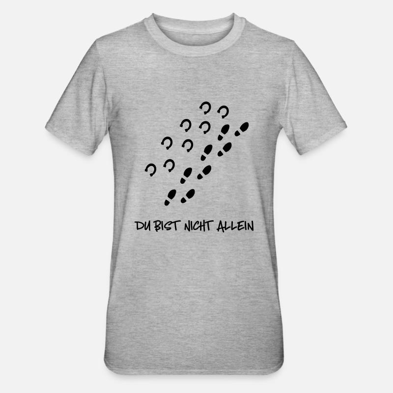 Pferd - Unisex Polycotton T-Shirt - Grau meliert
