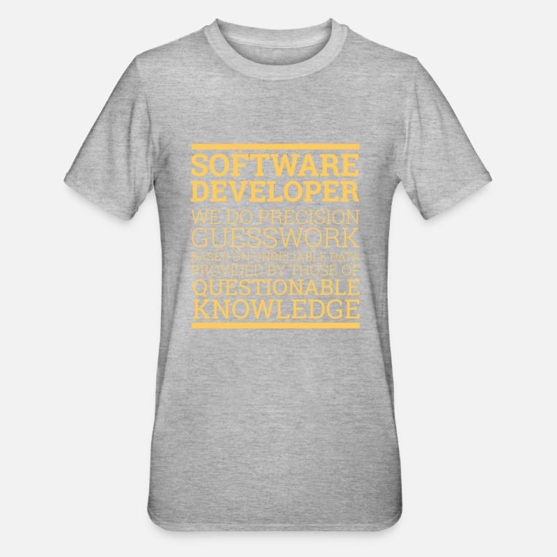 "Software Developer" | Programmierer - Unisex Polycotton T-Shirt - Grau meliert