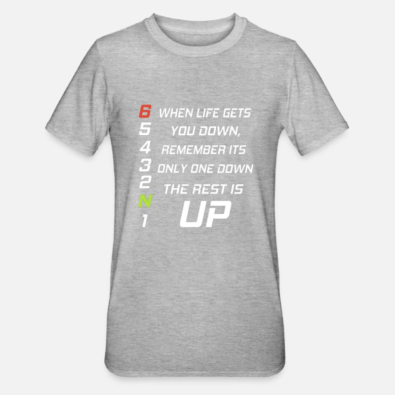 Motorrad - when life gets you down remember - Unisex Polycotton T-Shirt - Grau meliert