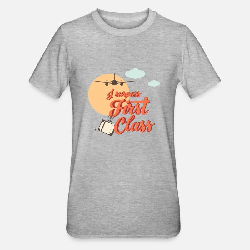 Je surpasse First Class - T-shirt polycoton Unisexe - gris chiné
